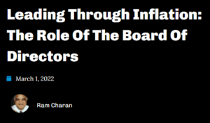Leading Through Inflation The Role Of The Board Of Directors