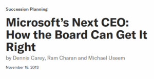 Microsoft’s Next CEO How the Board Can Get It Right