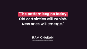 the pattern begins today. old certainties will vanis. new ones will emerge.