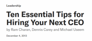 Ten Essential Tips for Hiring Your Next CEO
