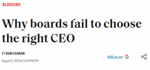 Why boards fail to choose the right CEO